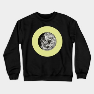 Halloween Moon, Fortunes, Portents, Omens, and Signs - Pale Green and Black Variation Crewneck Sweatshirt